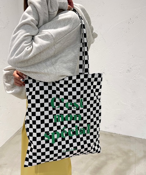 apres jour mignon(アプレジュールミニョン)の「ロゴトートバッグ【ZOZOTOWN限定アイテム】(トートバッグ・レディース・アイボリー/ブラック系その他/ピンク/ブラック・ONESIZE)」の13枚目の写真