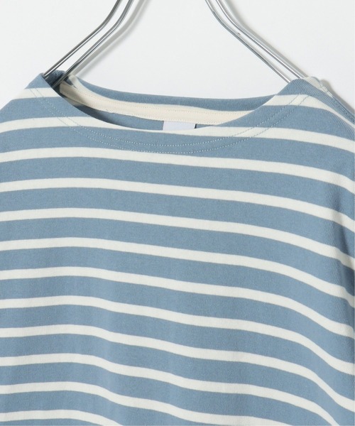 VENCEEXCHANGE(ヴァンスエクスチェンジ)の「ビッグシルエットバスクボーダーTシャツ ボートネック/オーバーサイズ/バスクシャツ/(Tシャツ/カットソー・メンズ・その他31/ブラック/コーラル/ブルー/オフホワイト・M)」の6枚目の写真