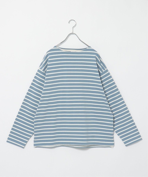 VENCEEXCHANGE(ヴァンスエクスチェンジ)の「ビッグシルエットバスクボーダーTシャツ ボートネック/オーバーサイズ/バスクシャツ/(Tシャツ/カットソー・メンズ・その他31/ブラック/コーラル/ブルー/オフホワイト・M)」の10枚目の写真