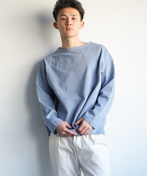 VENCEEXCHANGE(ヴァンスエクスチェンジ)の「ビッグシルエットバスクボーダーTシャツ ボートネック/オーバーサイズ/バスクシャツ/(Tシャツ/カットソー・メンズ・その他31/ブラック/コーラル/ブルー/オフホワイト・M)」の15枚目の写真