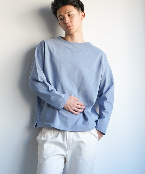 VENCEEXCHANGE(ヴァンスエクスチェンジ)の「ビッグシルエットバスクボーダーTシャツ ボートネック/オーバーサイズ/バスクシャツ/(Tシャツ/カットソー・メンズ・その他31/ブラック/コーラル/ブルー/オフホワイト・M)」の14枚目の写真