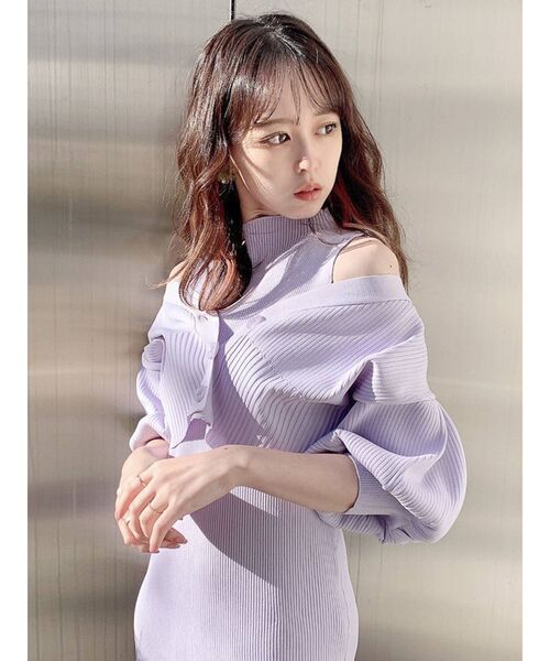 dazzlin(ダズリン)の「2ピースニットセットワンピース(ワンピース・レディース・グリーン/ラベンダー/ベージュ/モカ・FREE)」の10枚目の写真