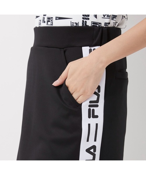 FILA GOLF(フィラゴルフ )の「FILA GOLF/フィラゴルフ ロゴジャガード ハイライズ ダンボールニット タイトスカート/インナーパンツセット/ゴルフウェア/レディース(スカート・レディース・ライトピンク/ブルー/ミックスグレー/ブラック・LL/S/M/L)」の18枚目の写真