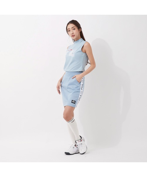 FILA GOLF(フィラゴルフ )の「FILA GOLF/フィラゴルフ ロゴジャガード ハイライズ ダンボールニット タイトスカート/インナーパンツセット/ゴルフウェア/レディース(スカート・レディース・ライトピンク/ブルー/ミックスグレー/ブラック・LL/S/M/L)」の14枚目の写真
