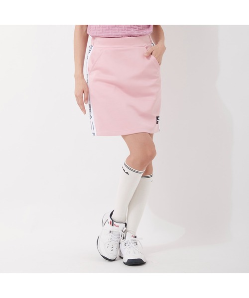 FILA GOLF(フィラゴルフ )の「FILA GOLF/フィラゴルフ ロゴジャガード ハイライズ ダンボールニット タイトスカート/インナーパンツセット/ゴルフウェア/レディース(スカート・レディース・ライトピンク/ブルー/ミックスグレー/ブラック・LL/S/M/L)」の15枚目の写真
