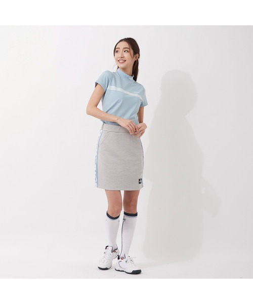 FILA GOLF(フィラゴルフ )の「FILA GOLF/フィラゴルフ ロゴジャガード ハイライズ ダンボールニット タイトスカート/インナーパンツセット/ゴルフウェア/レディース(スカート・レディース・ライトピンク/ブルー/ミックスグレー/ブラック・LL/S/M/L)」の19枚目の写真