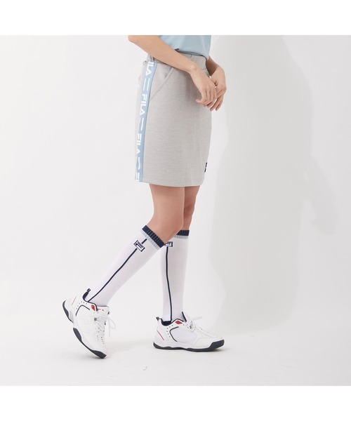 FILA GOLF(フィラゴルフ )の「FILA GOLF/フィラゴルフ ロゴジャガード ハイライズ ダンボールニット タイトスカート/インナーパンツセット/ゴルフウェア/レディース(スカート・レディース・ライトピンク/ブルー/ミックスグレー/ブラック・LL/S/M/L)」の12枚目の写真