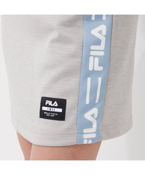 FILA GOLF(フィラゴルフ )の「FILA GOLF/フィラゴルフ ロゴジャガード ハイライズ ダンボールニット タイトスカート/インナーパンツセット/ゴルフウェア/レディース(スカート・レディース・ライトピンク/ブルー/ミックスグレー/ブラック・LL/S/M/L)」の7枚目の写真