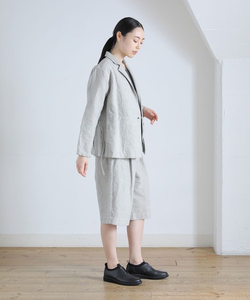 Plantation（プランテーション）の「BIZEN PAPERカルゼ/ジャケット / (O)（テーラードジャケット・レディース・ベージュ/オフホワイト・M size）」の6枚目の写真