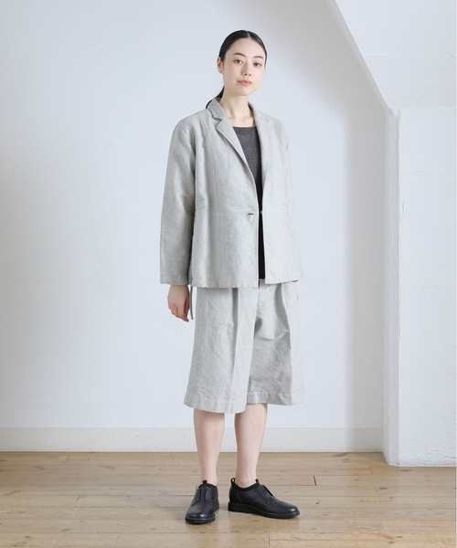 Plantation（プランテーション）の「BIZEN PAPERカルゼ/ジャケット / (O)（テーラードジャケット・レディース・ベージュ/オフホワイト・M size）」の4枚目の写真