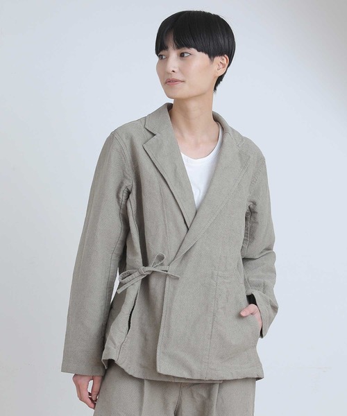 Plantation（プランテーション）の「BIZEN PAPERカルゼ/ジャケット / (O)（テーラードジャケット・レディース・ベージュ/オフホワイト・M size）」の16枚目の写真