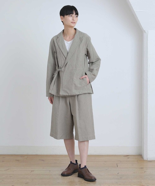 Plantation（プランテーション）の「BIZEN PAPERカルゼ/ジャケット / (O)（テーラードジャケット・レディース・ベージュ/オフホワイト・M size）」の19枚目の写真