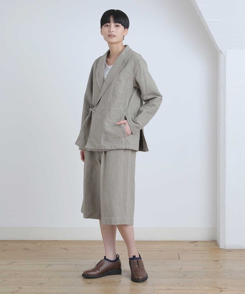 Plantation（プランテーション）の「BIZEN PAPERカルゼ/ジャケット / (O)（テーラードジャケット・レディース・ベージュ/オフホワイト・M size）」の21枚目の写真