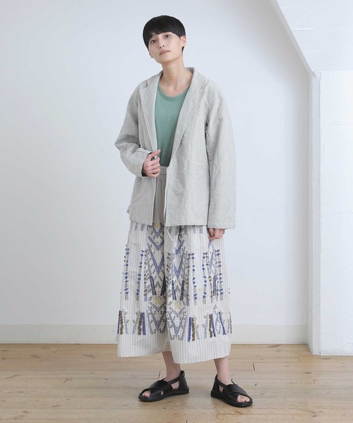 Plantation（プランテーション）の「BIZEN PAPERカルゼ/ジャケット / (O)（テーラードジャケット・レディース・ベージュ/オフホワイト・M size）」の22枚目の写真