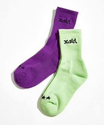 X-girl | LOGO 2P MIDDLE SOCKS(ソックス/靴下)