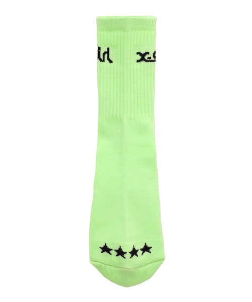 X-girl（エックスガール）の「LOGO 2P MIDDLE SOCKS（ソックス/靴下・レディース・パープル/ホワイト・ONE SIZE）」の3枚目の写真