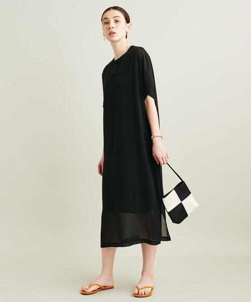 BEAUTY&YOUTH UNITED ARROWS(ビューティーアンドユースユナイテッドアローズ)の「BY シフォンレイヤード ドルマンスリーブワンピース -ウォッシャブル-(ワンピース・レディース・ダークブラウン/ブラック/ライトグレー・FREE)」の11枚目の写真
