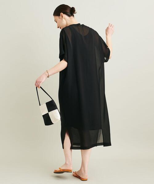 BEAUTY&YOUTH UNITED ARROWS(ビューティーアンドユースユナイテッドアローズ)の「BY シフォンレイヤード ドルマンスリーブワンピース -ウォッシャブル-(ワンピース・レディース・ダークブラウン/ブラック/ライトグレー・FREE)」の12枚目の写真