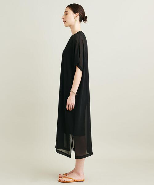 BEAUTY&YOUTH UNITED ARROWS(ビューティーアンドユースユナイテッドアローズ)の「BY シフォンレイヤード ドルマンスリーブワンピース -ウォッシャブル-(ワンピース・レディース・ダークブラウン/ブラック/ライトグレー・FREE)」の15枚目の写真