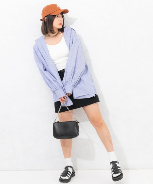 nemne store(ネンネストア)の「リップストップカーゴミニスカート(スカート・レディース・ブラック/ベージュ/アイボリー・フリー)」の6枚目の写真