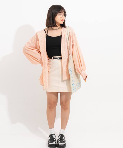 nemne store(ネンネストア)の「リップストップカーゴミニスカート(スカート・レディース・ブラック/ベージュ/アイボリー・フリー)」の9枚目の写真