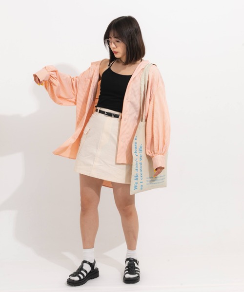 nemne store(ネンネストア)の「リップストップカーゴミニスカート(スカート・レディース・ブラック/ベージュ/アイボリー・フリー)」の10枚目の写真
