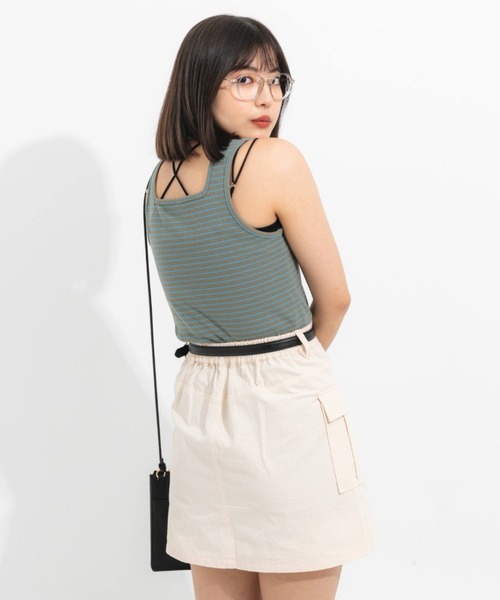 nemne store(ネンネストア)の「リップストップカーゴミニスカート(スカート・レディース・ブラック/ベージュ/アイボリー・フリー)」の17枚目の写真