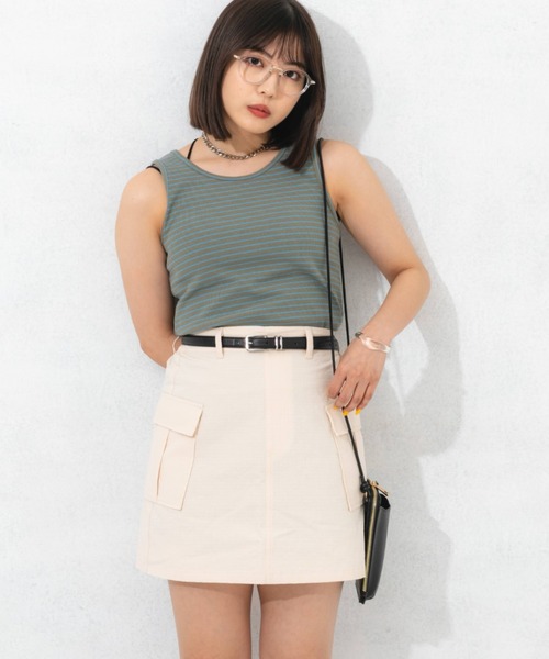 nemne store(ネンネストア)の「リップストップカーゴミニスカート(スカート・レディース・ブラック/ベージュ/アイボリー・フリー)」の19枚目の写真