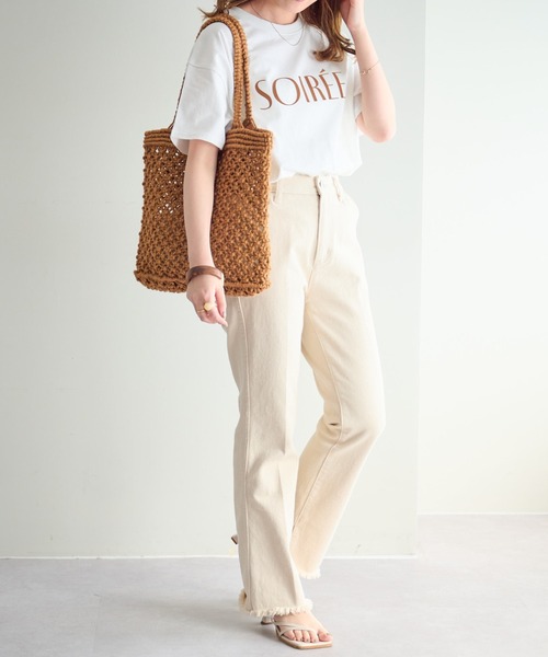 DISCOAT（ディスコート）の「ジュート編みトートバッグ（トートバッグ・レディース・ベージュ/オレンジ・FREE）」の15枚目の写真