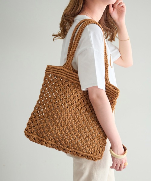 DISCOAT（ディスコート）の「ジュート編みトートバッグ（トートバッグ・レディース・ベージュ/オレンジ・FREE）」の20枚目の写真