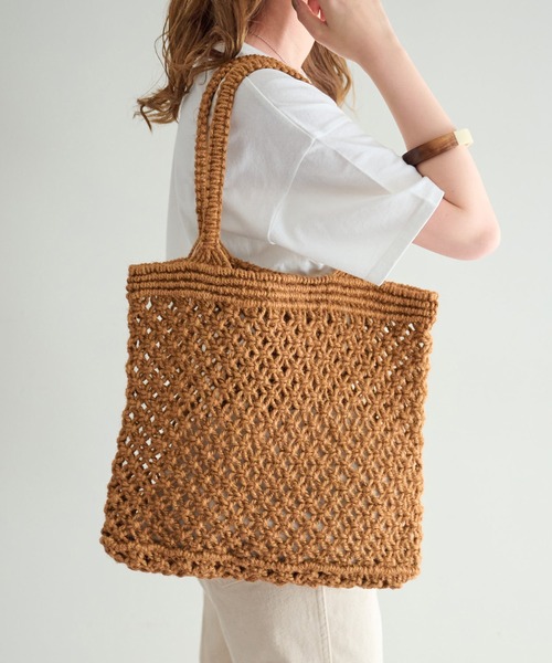 DISCOAT（ディスコート）の「ジュート編みトートバッグ（トートバッグ・レディース・ベージュ/オレンジ・FREE）」の22枚目の写真