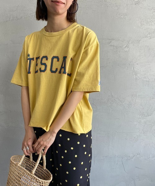 The Endless Summer（エンドレスサマー）の「[THE ENDLESS SUMMER/エンドレスサマー] 別注 カレッジプリント カットオフTシャツ（Tシャツ/カットソー・レディース・サックスブルー/オレンジ/イエロー/ホワイト・S）」の3枚目の写真