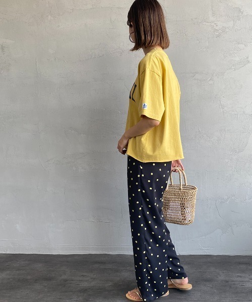 The Endless Summer（エンドレスサマー）の「[THE ENDLESS SUMMER/エンドレスサマー] 別注 カレッジプリント カットオフTシャツ（Tシャツ/カットソー・レディース・サックスブルー/オレンジ/イエロー/ホワイト・S）」の7枚目の写真