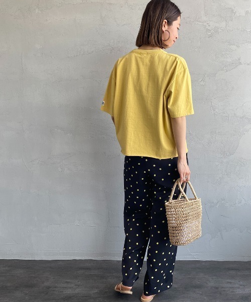 The Endless Summer（エンドレスサマー）の「[THE ENDLESS SUMMER/エンドレスサマー] 別注 カレッジプリント カットオフTシャツ（Tシャツ/カットソー・レディース・サックスブルー/オレンジ/イエロー/ホワイト・S）」の18枚目の写真