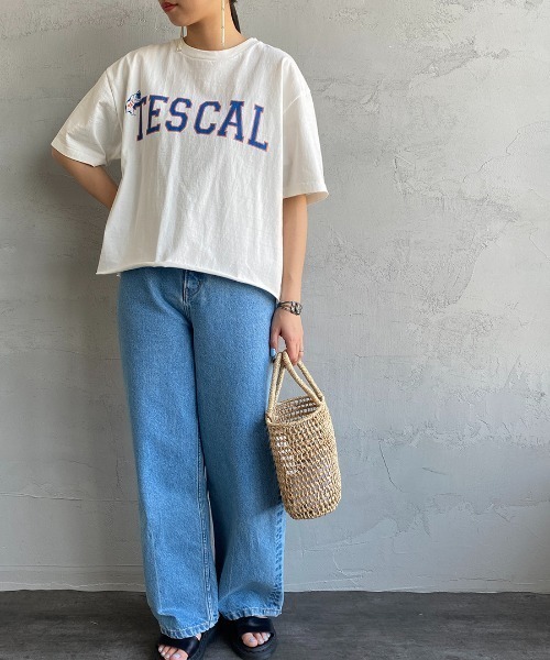 The Endless Summer（エンドレスサマー）の「[THE ENDLESS SUMMER/エンドレスサマー] 別注 カレッジプリント カットオフTシャツ（Tシャツ/カットソー・レディース・サックスブルー/オレンジ/イエロー/ホワイト・S）」の12枚目の写真