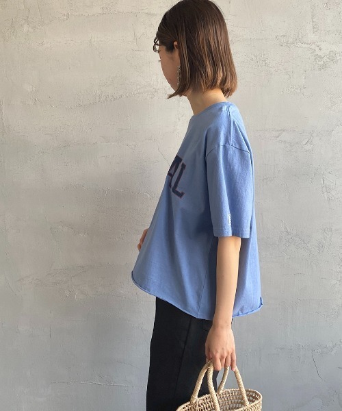The Endless Summer（エンドレスサマー）の「[THE ENDLESS SUMMER/エンドレスサマー] 別注 カレッジプリント カットオフTシャツ（Tシャツ/カットソー・レディース・サックスブルー/オレンジ/イエロー/ホワイト・S）」の17枚目の写真