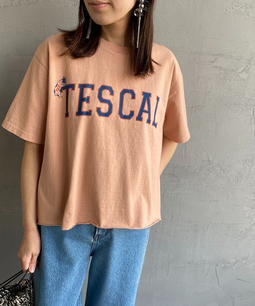 The Endless Summer（エンドレスサマー）の「[THE ENDLESS SUMMER/エンドレスサマー] 別注 カレッジプリント カットオフTシャツ（Tシャツ/カットソー・レディース・サックスブルー/オレンジ/イエロー/ホワイト・S）」の21枚目の写真