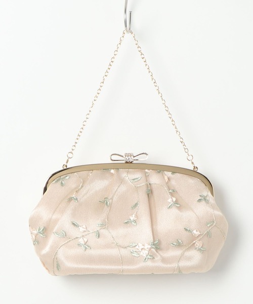 CARETTE(カレット)の「フラワー刺繍オーガンジーバッグ(クラッチバッグ・レディース・ベージュ/ブラック・ONE SIZE)」の2枚目の写真