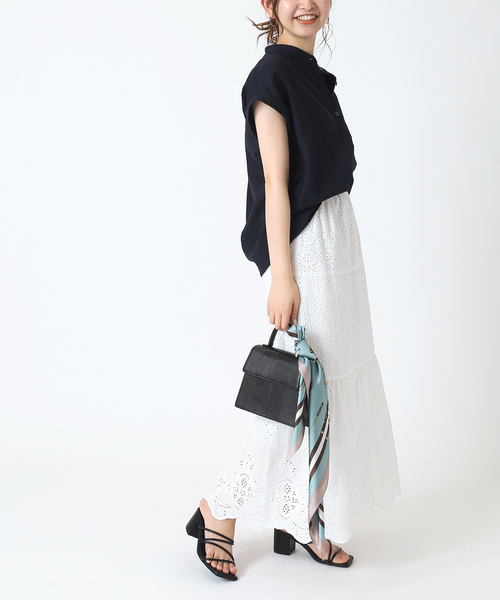 B.C STOCK(ベーセーストック)の「麻レーヨンバンドカラーシャツ(シャツ/ブラウス・レディース・ホワイト/ベージュ/ネイビー/グリーン・FREE)」の19枚目の写真