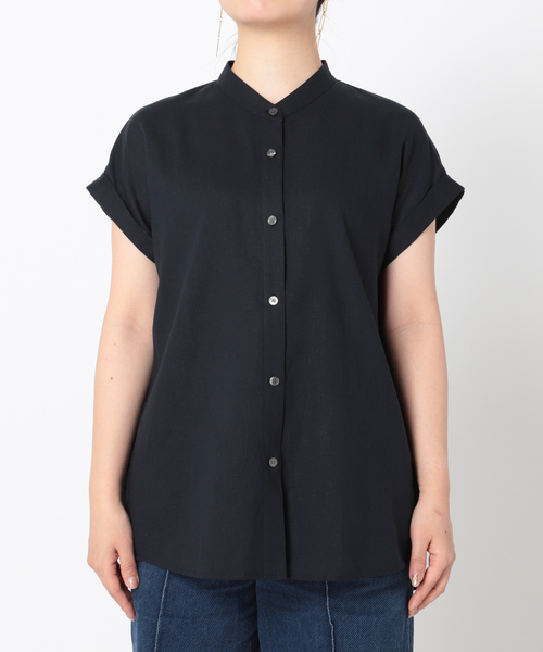 B.C STOCK(ベーセーストック)の「麻レーヨンバンドカラーシャツ(シャツ/ブラウス・レディース・ホワイト/ベージュ/ネイビー/グリーン・FREE)」の21枚目の写真