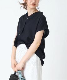 B.C STOCK | 麻レーヨンバンドカラーシャツ(シャツ/ブラウス)