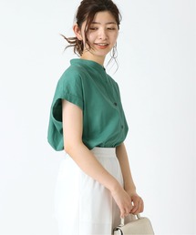 B.C STOCK | 麻レーヨンバンドカラーシャツ(シャツ/ブラウス)