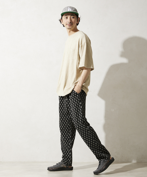 JOURNAL STANDARD relume(ジャーナルスタンダード レリューム)の「CALIFORNIA パイル 半袖Tシャツ(Tシャツ/カットソー・メンズ・ホワイト/ベージュ/グレー/レッド/ブルー/マスタード・MEDIUM/LARGE)」の1枚目の写真