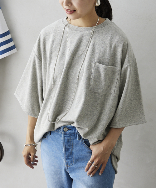 JOURNAL STANDARD relume(ジャーナルスタンダード レリューム)の「CALIFORNIA パイル 半袖Tシャツ(Tシャツ/カットソー・メンズ・ホワイト/ベージュ/グレー/レッド/ブルー/マスタード・MEDIUM/LARGE)」の3枚目の写真