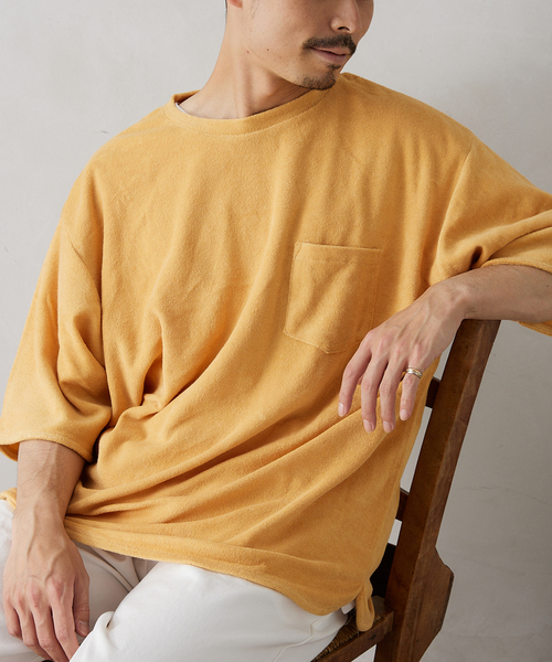 JOURNAL STANDARD relume(ジャーナルスタンダード レリューム)の「CALIFORNIA パイル 半袖Tシャツ(Tシャツ/カットソー・メンズ・ホワイト/ベージュ/グレー/レッド/ブルー/マスタード・MEDIUM/LARGE)」の5枚目の写真