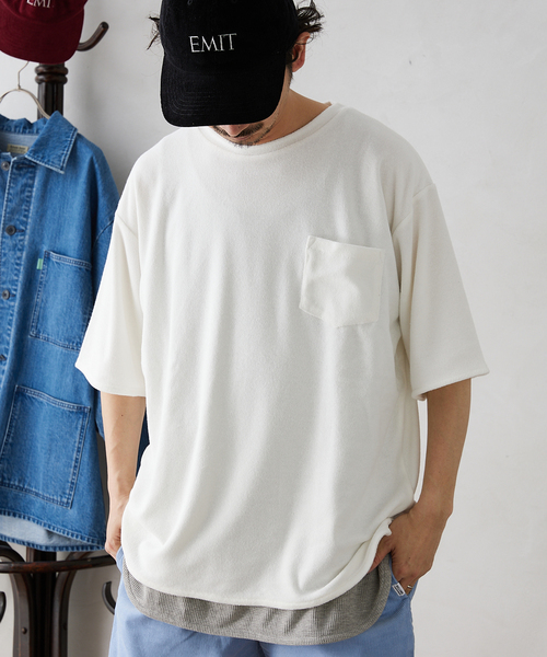 JOURNAL STANDARD relume(ジャーナルスタンダード レリューム)の「CALIFORNIA パイル 半袖Tシャツ(Tシャツ/カットソー・メンズ・ホワイト/ベージュ/グレー/レッド/ブルー/マスタード・MEDIUM/LARGE)」の18枚目の写真