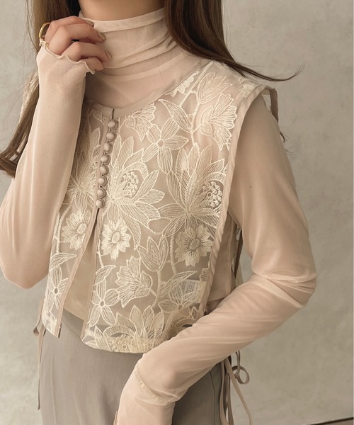 apres jour clair(アプレジュールクレア)の「【apres jour clair】ハイネックシアーインナー【ZOZOTOWN限定アイテム】(Tシャツ/カットソー・レディース・イエロー/オレンジ/アイボリー/ベージュ・フリー/X-LARGE)」の2枚目の写真