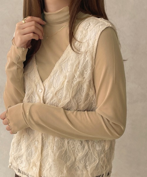 apres jour clair(アプレジュールクレア)の「【apres jour clair】ハイネックシアーインナー【ZOZOTOWN限定アイテム】(Tシャツ/カットソー・レディース・イエロー/オレンジ/アイボリー/ベージュ・フリー/X-LARGE)」の6枚目の写真