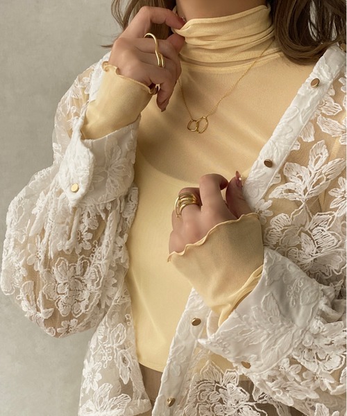 apres jour clair(アプレジュールクレア)の「【apres jour clair】ハイネックシアーインナー【ZOZOTOWN限定アイテム】(Tシャツ/カットソー・レディース・イエロー/オレンジ/アイボリー/ベージュ・フリー/X-LARGE)」の9枚目の写真