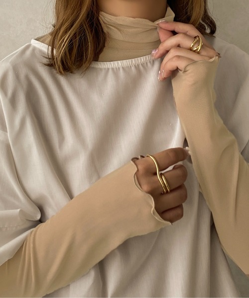 apres jour clair(アプレジュールクレア)の「【apres jour clair】ハイネックシアーインナー【ZOZOTOWN限定アイテム】(Tシャツ/カットソー・レディース・イエロー/オレンジ/アイボリー/ベージュ・フリー/X-LARGE)」の12枚目の写真